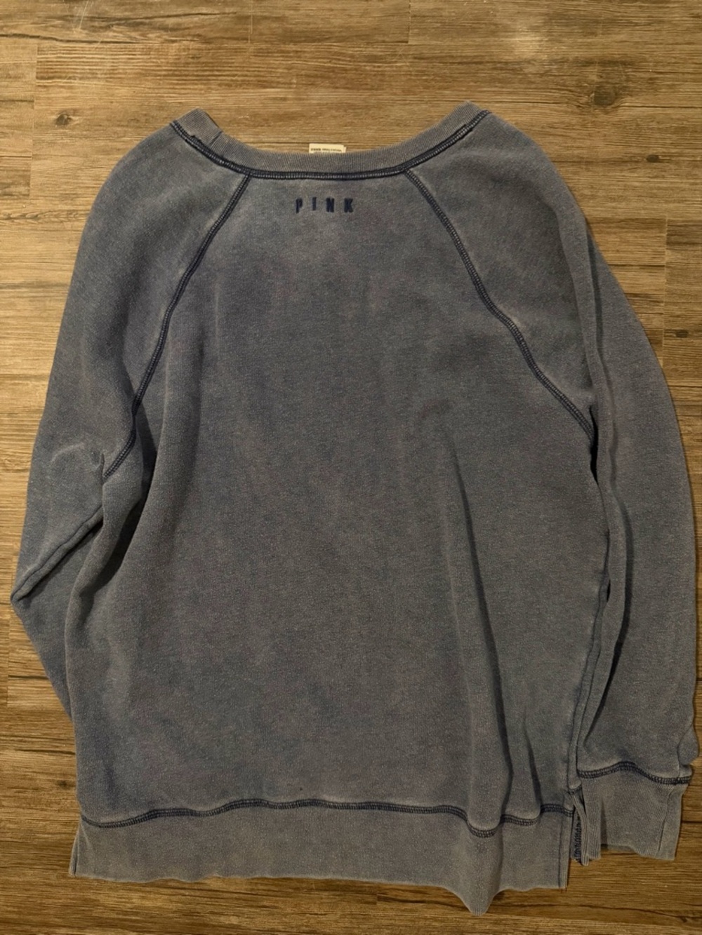 PINK Victoria's Secret Washed Slate Blue Crewneck Sweatshirt - Picture 4 of 4